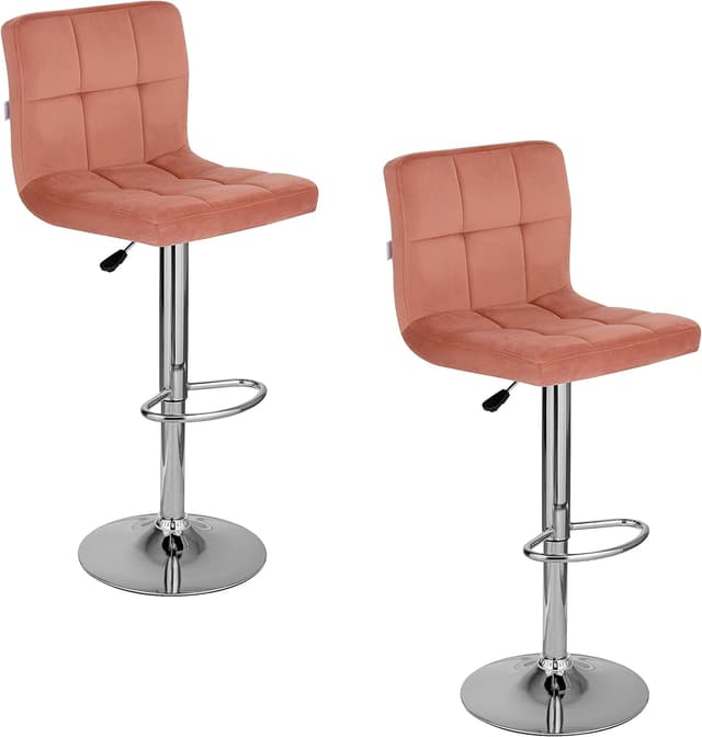 Detalle de Baroni Home sgabello da bar rosa, 2 pezzi