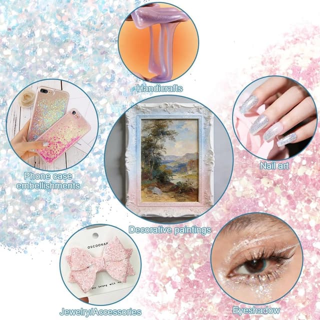 Thumbnail 6 de LOPHE Paillettes scintillantes épaisses en poudre pour corps, visage & cheveux, 50 g (multicolore A)