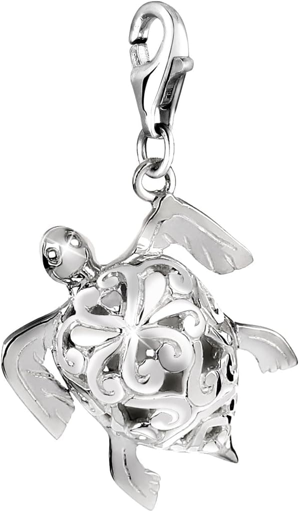 Detalle de Nenalina Schildkröte Karabiner Charm Anhänger aus 925 Sterling Silber (713014-000) für Bettelarmband & Kette