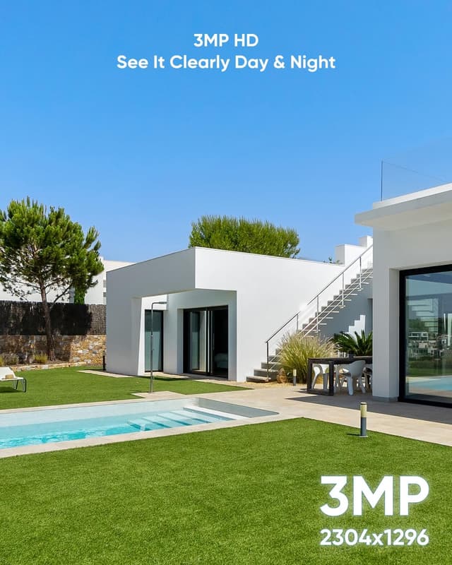 Detalle 2 de SANNCE Telecamera di Sicurezza POE 3 MP con audio, visione notturna fino a 30 m e IP67