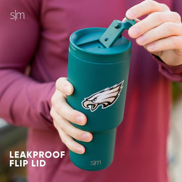 Detalle de Simple Modern Officially Licensed NFL 30oz Tumbler with Flip Lid and Straws (Trek Collection)