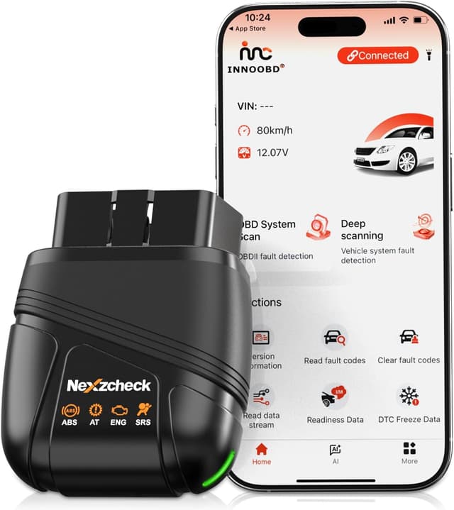 Detalle de Scanner OBD2 Bluetooth en valise diagnostic auto multimarque (moteur, boîte, ABS, airbags) – iOS Android Windows
