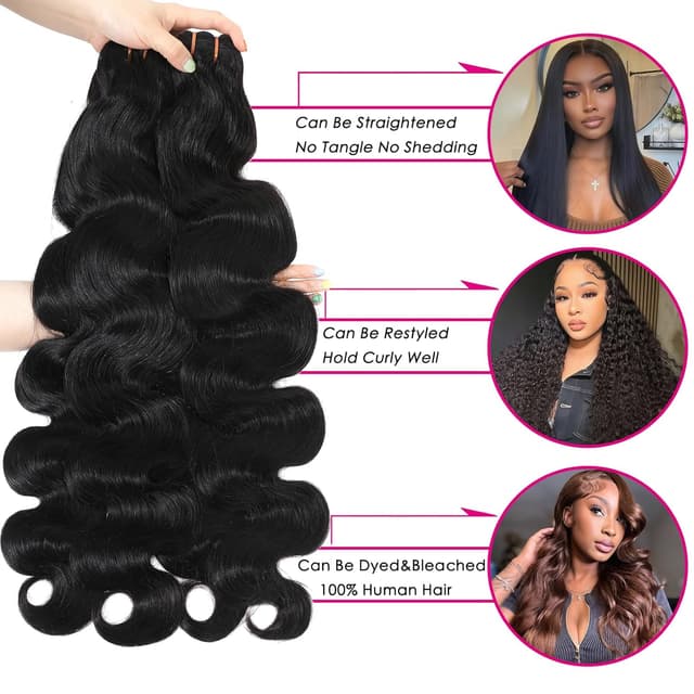 Thumbnail 3 de 16A Brazilian Body Wave Hair Bundles