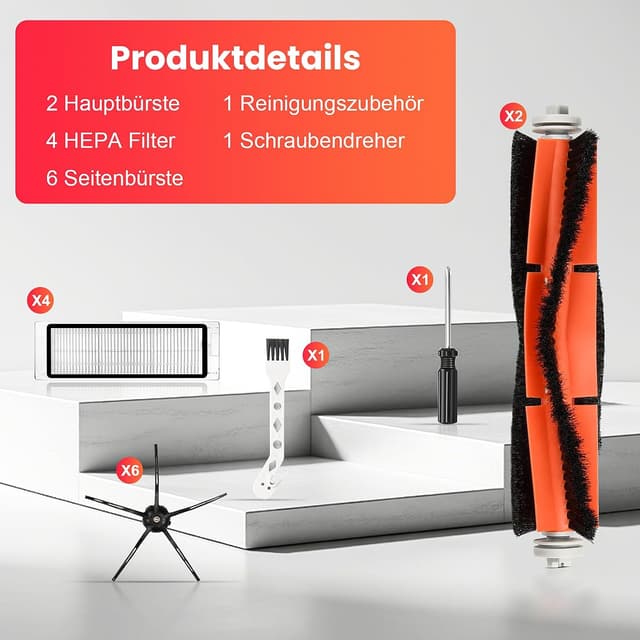 Detalle de 14-teilige Zubehörset für Xiaomi Roborock S6 / S5 Max / S5 / S6 Pure / S6 Maxv / S60 / S65 Saugroboter