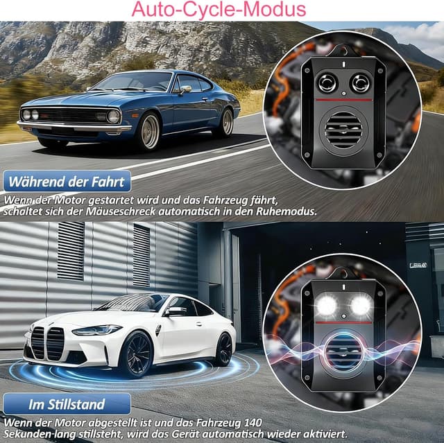 Detalle de Elezenioc repellente per martore a ultrasuoni per auto con flash LED e sensore