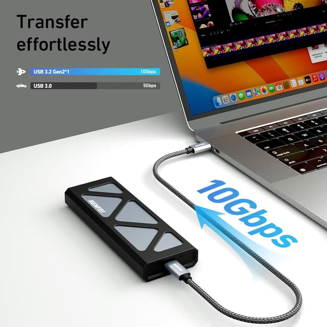 Detalle 2 de BENFEI New Silikon USB‑C Ladekabel (30 cm, 2er‑Set) mit 10 Gbps und bis zu 60 W