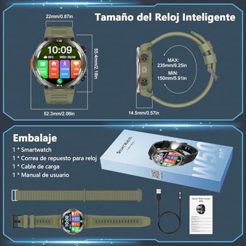 Thumbnail 7 de Baolubao Reloj Inteligente para Hombre con linterna, brújula y llamadas Bluetooth