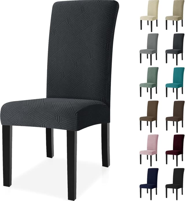 Detalle de Ystyle housse de chaise extensible universelle (lot de 6) en gris