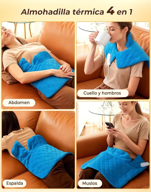 Detalle de UTK Coussin Chauffant Cervicales : chaleur jusqu’à 70°C pour cou et épaules (6 niveaux, minuteur)