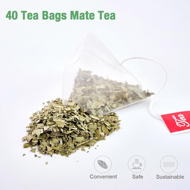 Detalle 2 de Yerba Mate Tee (40 Teebeutel, 3 g pro Beutel) – ungeräuchert aus Argentinien, zuckerfrei