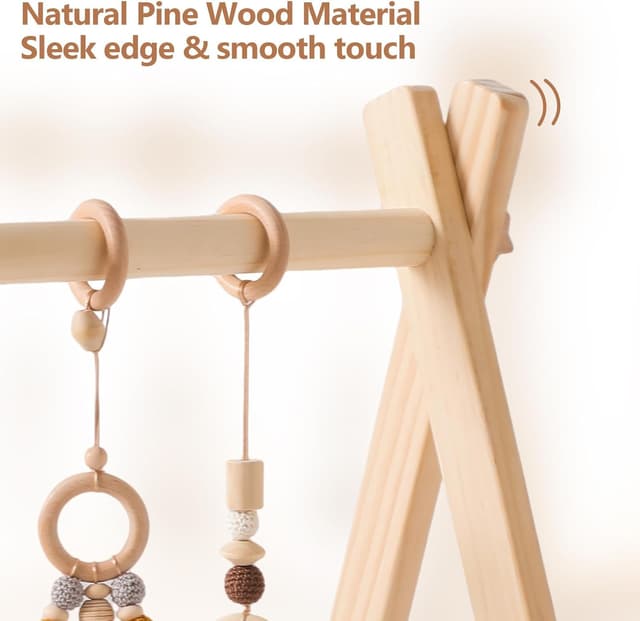 Thumbnail 2 de Promise Babe Arche de Jeu Bébé Bois 4 pendentifs 🎀