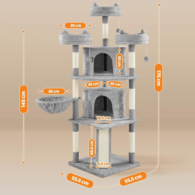 Detalle de Yaheetech 175cm cat tree with sisal