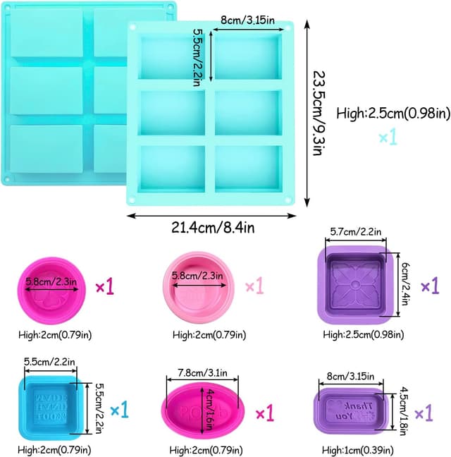 Detalle 2 de Seifenformen Silikon 7Stk Set 7-teilig
