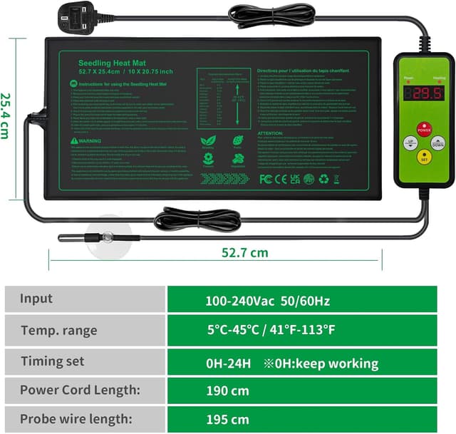 Thumbnail 1 de NAMOTEK Seedling Heat Mat with Thermostat 🌱