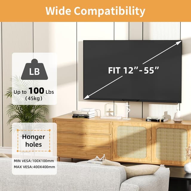 Thumbnail 2 de KAMIWI Studless TV Wall Mount for 12-55 Inch TVs