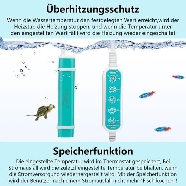 Thumbnail 2 de hygger Aquariumheizer 75W, einstellbar mit Saugnäpfen