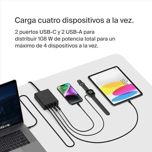 Thumbnail 4 de Belkin Estación de Carga Rápida USB GaN 108W ⚡