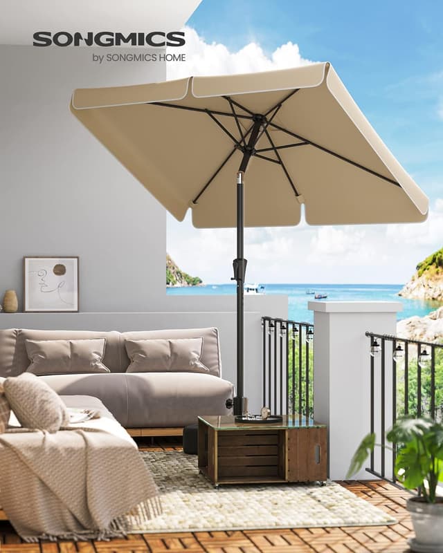 Thumbnail 1 de SONGMICS Parasol rectangulaire 200 x 150 cm avec UPF 50+ et inclinaison 30° (sans pied)