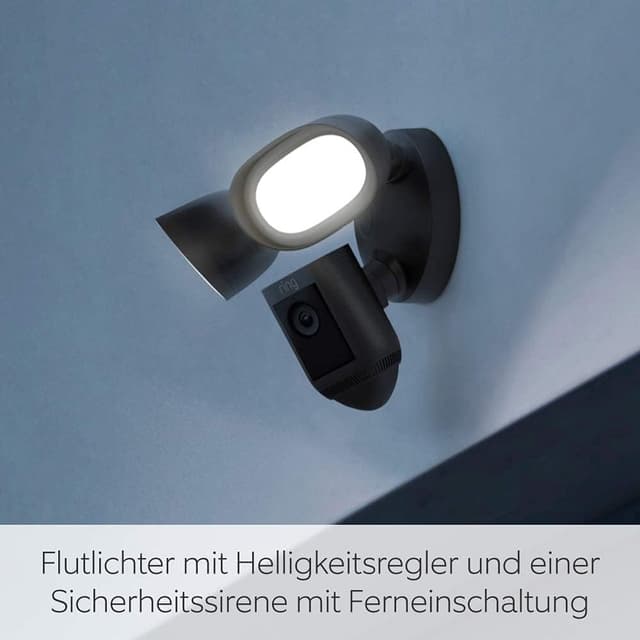 Detalle de Ring Flutlichtkamera Pro Kabel (Floodlight Cam Wired Pro) – 2K-Außenkamera mit 3D-Bewegung, Ring Vision und 110-dB-Sirene