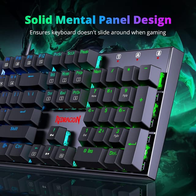 Thumbnail 6 de Redragon Mechanical Gaming Keyboard (UK Layout) with 105 Programmable Keys, Red Switches & RGB