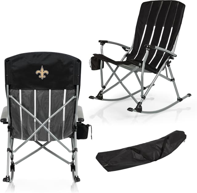 Detalle de Picnic Time NFL Unisex-Adult Outdoor Rocking Camp Chair (New Orleans Saints) — XL Heavy-Duty Camping Chair