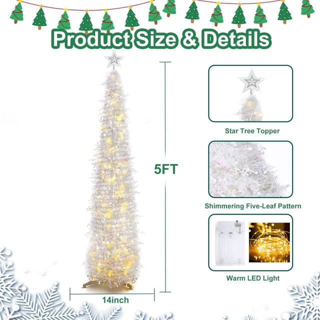 Thumbnail 6 de BrilliantJo Christmas Tree 150cm with lights