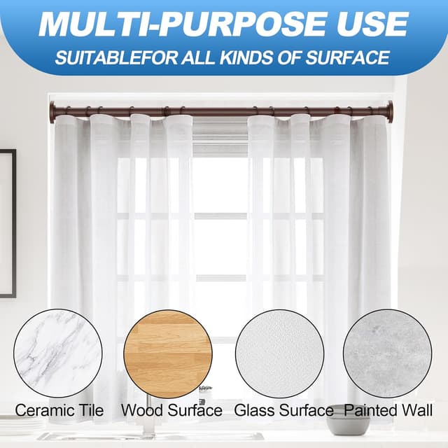 Thumbnail 4 de CorkLatta Bronze Shower Curtain Rod 31-80 Inch