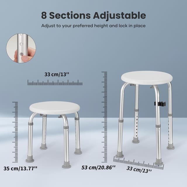 Detalle de Duschhocker mit Höhenverstellung 34-52 cm