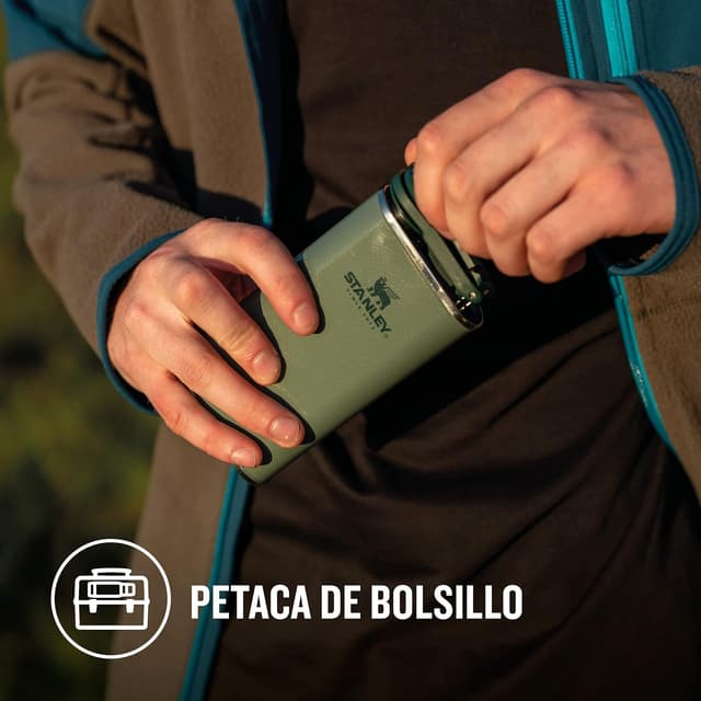 Detalle de Stanley Classic Petaca Acero Inox. Boca Ancha 0.23L 🥃
