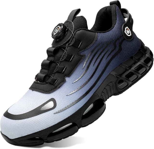 Detalle de GemChve Scarpe antinfortunistiche leggere traspiranti con punta in acciaio e allacciatura rapida, EU 36-46