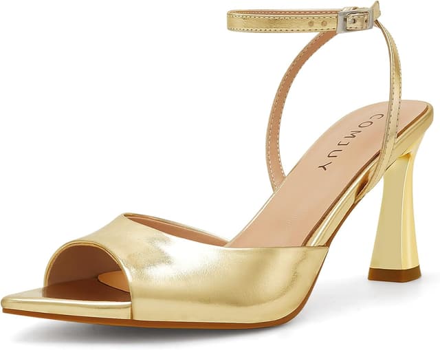 Thumbnail 6 de COMJUY Women’s Kitten Heel Peep-Toe Strappy Sandals with Adjustable Ankle Strap