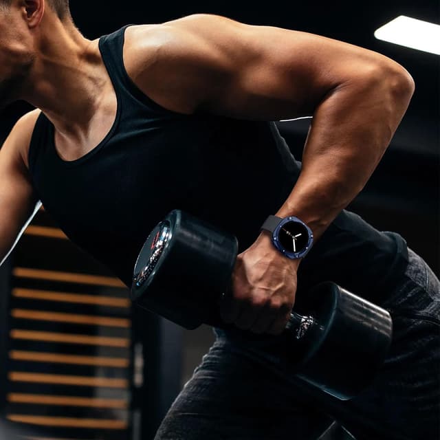 Thumbnail 6 de HITZEE 2-in-1 Metal Case for Samsung Galaxy Watch 8 (44mm) – rugged metal bumper with back cover, Blue White