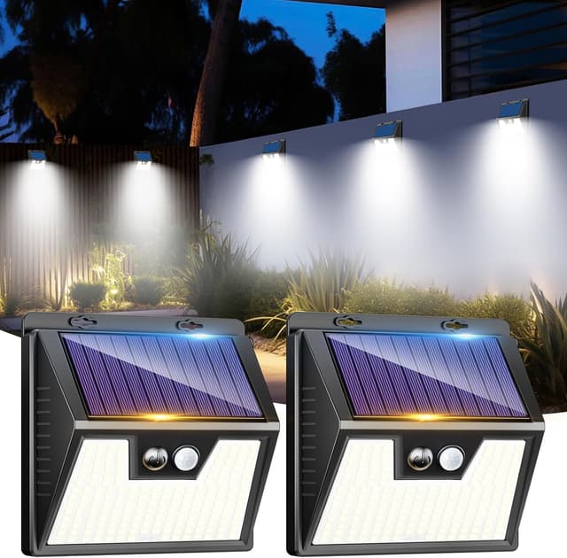Detalle de LOTMOS 2 Pezzi Luci Solari LED da Esterno con Sensore di Movimento, 176 LED, IP65