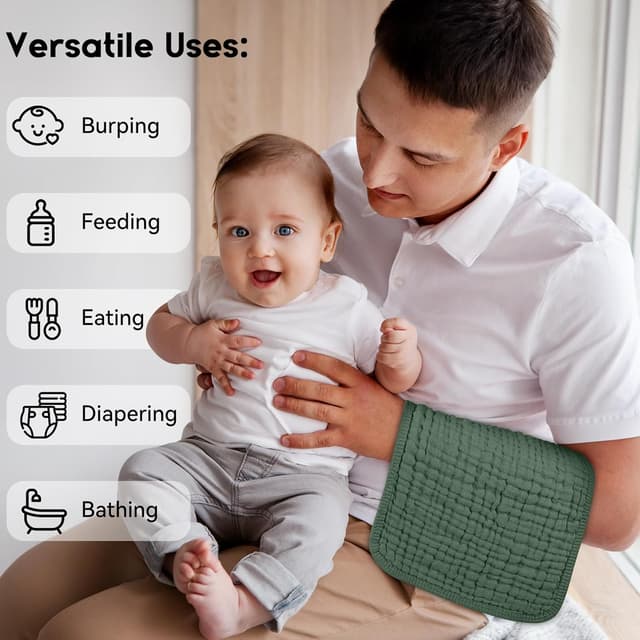 Detalle de Unnivoll muslin burp cloths 50x25cm 6 pack