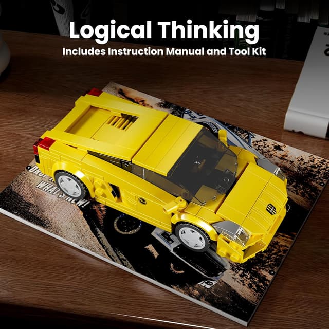 Detalle 1 de Mould King 27076 Technik Speed Champion Klemmbausteine Supersportwagen mit Acrylvitrine (342 Teile)