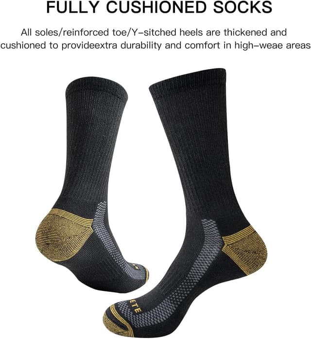 Detalle de JOYNÉE Mens Athletic Crew Socks (5/10 Pairs) Lightweight Cushioned Breathable Work & Running Socks