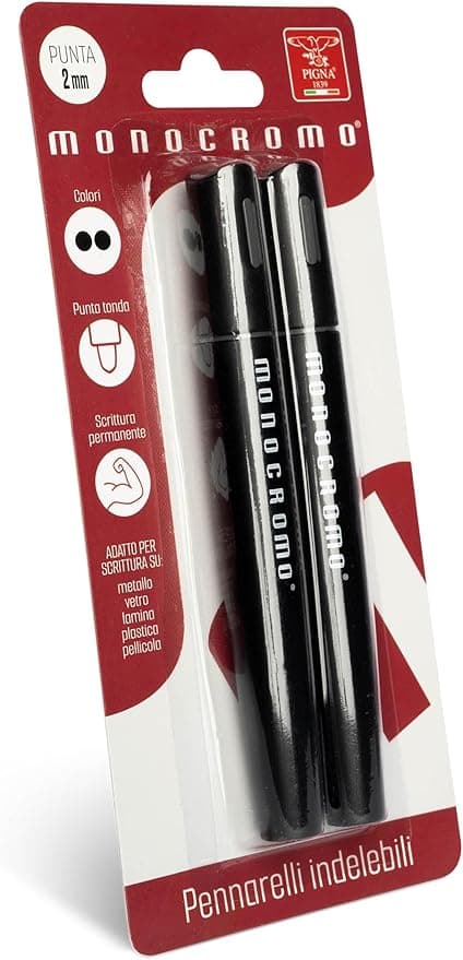 Imagen de Pigna Rotuladores Indelebiles 2 mm, Línea Monocromática🖤 en OfertitasTOP