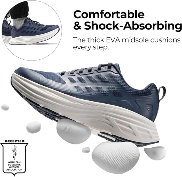 Detalle de NORTIV 8 Men’s Walking Running Tennis Cushioning Shoes with ActiveFloat Non Slip