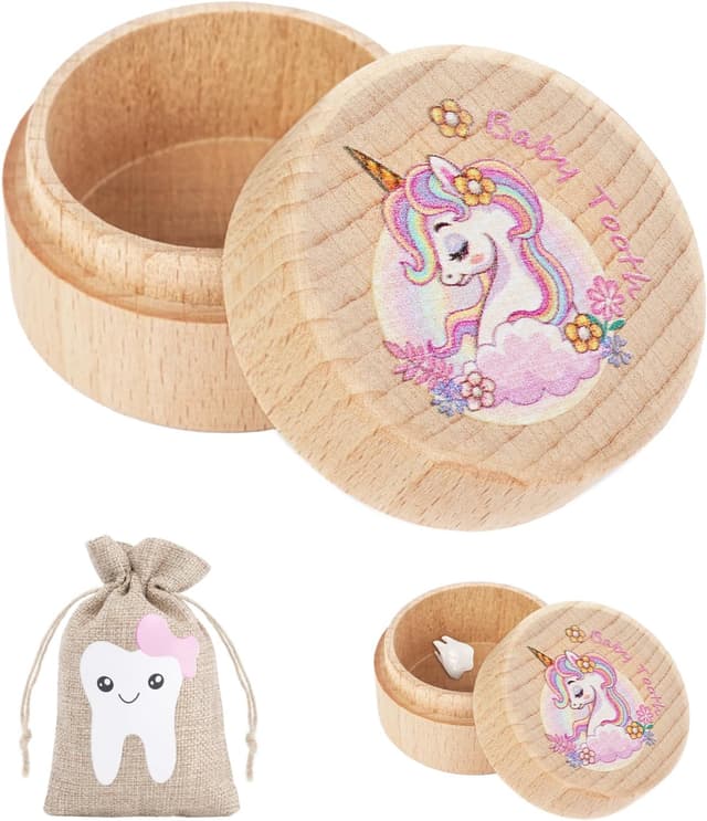 Detalle de Aolso Tooth Fairy Box wooden storage