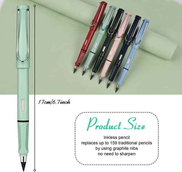 Detalle 2 de OFFCUP Matite Eterna senza inchiostro (6 pezzi) con ricariche e 2 gomme