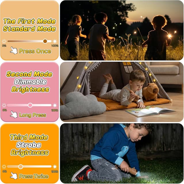 Detalle 2 de ZKLiLi Capibala Kid’s Rechargeable Flashlight (silicone, USB-C) for camping and outdoor exploring