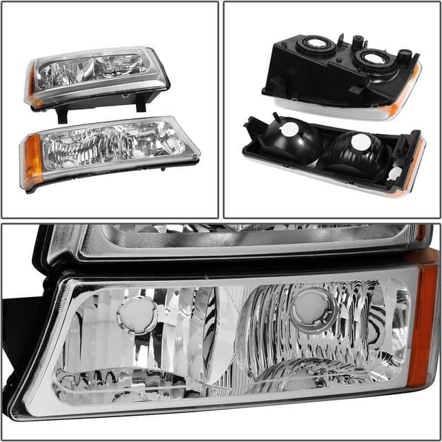 Detalle 2 de DNA MOTORING HL-OH-CS03-4P-CH-AM Headlights for Silverado