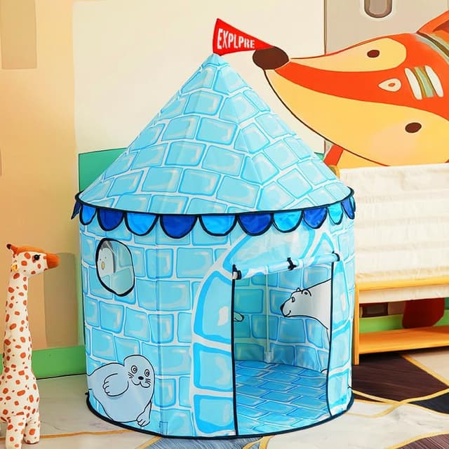 Detalle 2 de Floving Carpa Plegable para niños, Casa de Juegos Azul 🏕