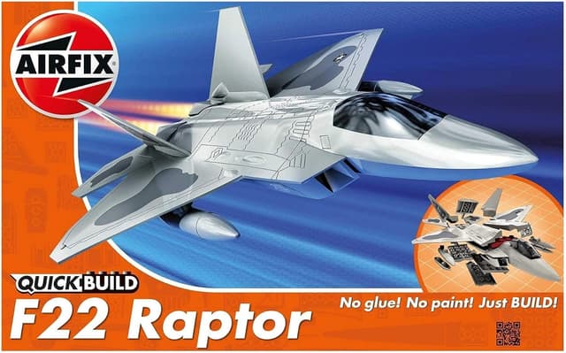 Detalle de Airfix QuickBuild J6005 F22 Raptor model aircraft kit (no-glue, no-paint) for kids 6+