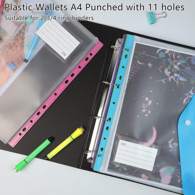 Detalle 2 de A4 Plastic Wallets 12pcs, 31cm x 24.5cm