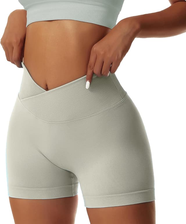 Imagen de Coswind pantaloncini donna palestra a vita alta push up fitness in tessuto elasticizzato en OfertitasTOP