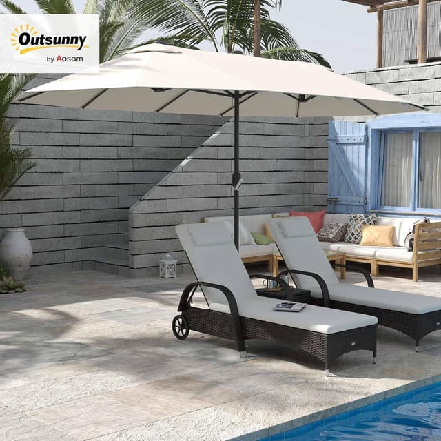 Detalle 2 de Outsunny Sombrilla Parasol Doble 4,55 m