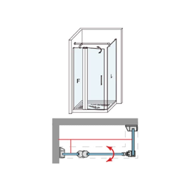 Thumbnail 4 de Ibermampara Arizona Articulada+L, mampara de ducha angular