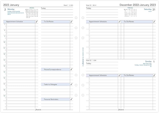 Thumbnail 1 de Filofax A5 ENGLISH DAY/PAGE 2023 White