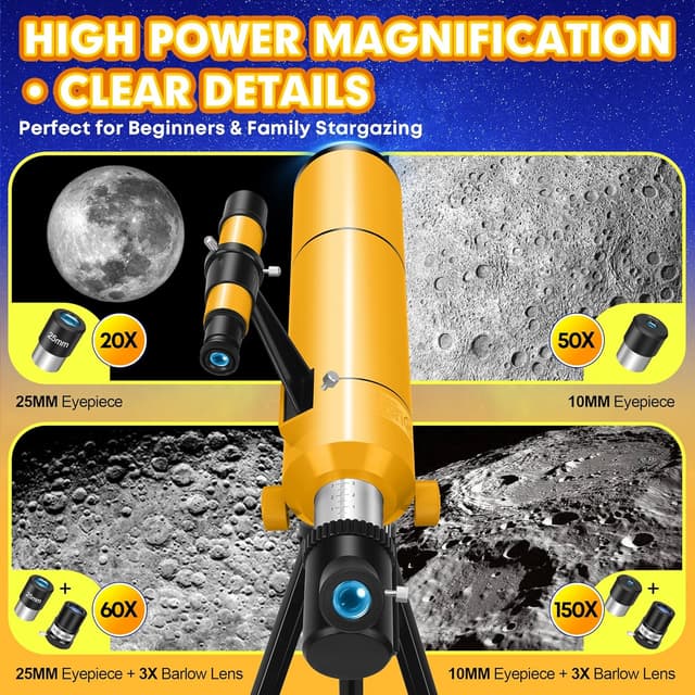 Thumbnail 2 de HUGERSTAR 80/500mm Télescope réfracteur 150X